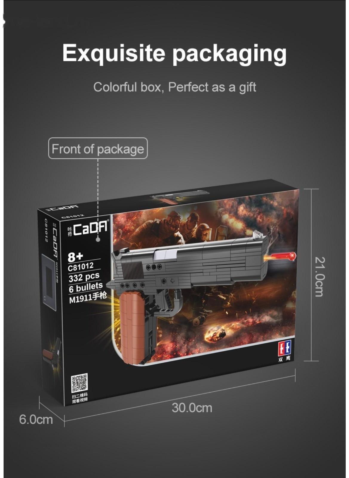 Конструктор техно «Пистолет», 332 детали, 6 пуль, стреляет