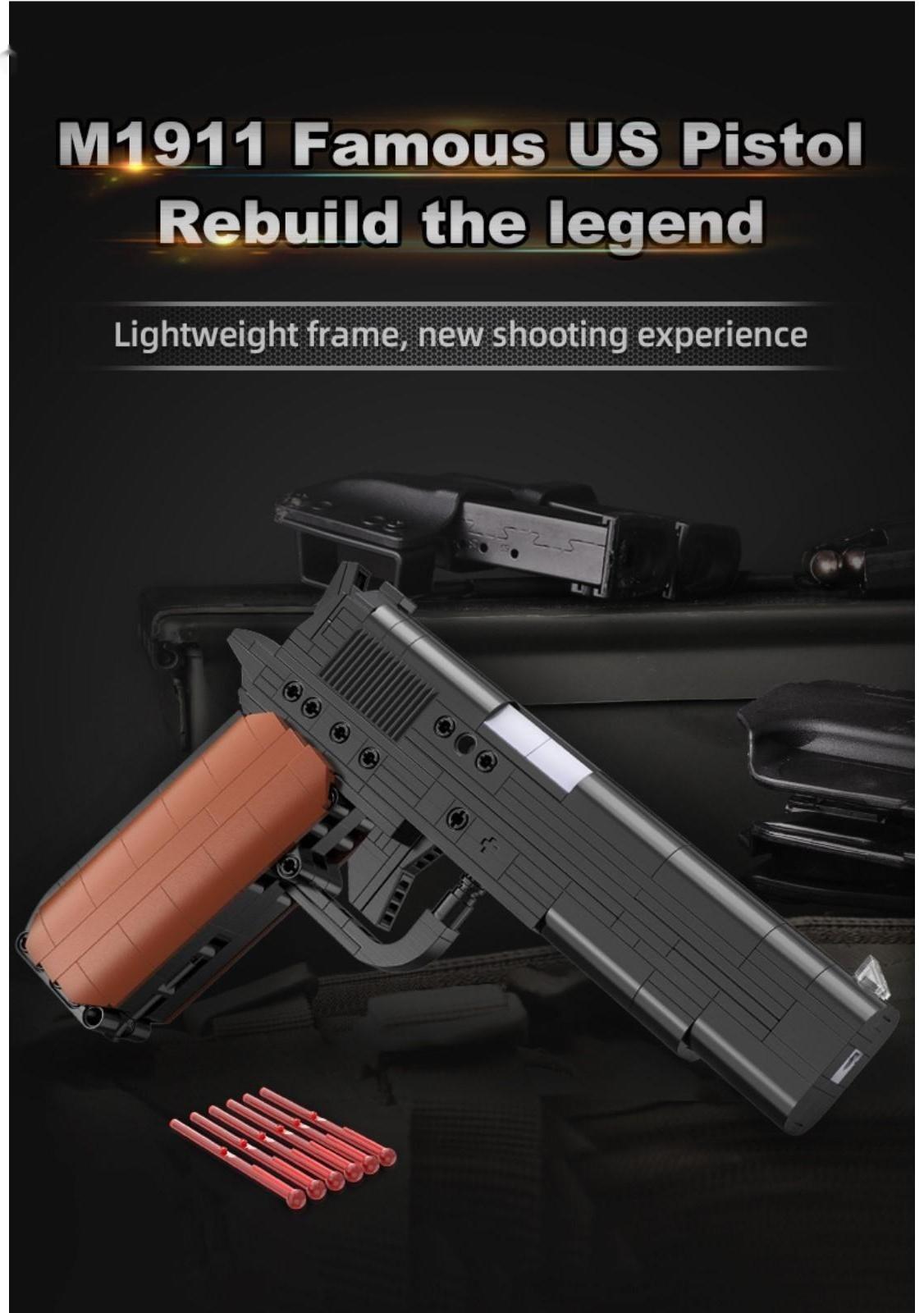 Конструктор техно «Пистолет», 332 детали, 6 пуль, стреляет