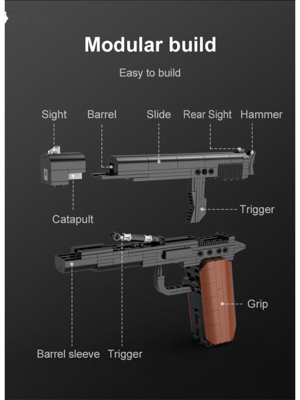 Конструктор техно «Пистолет», 332 детали, 6 пуль, стреляет