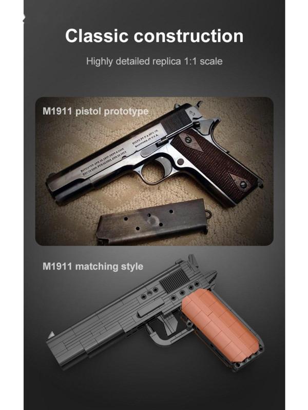 Конструктор техно «Пистолет», 332 детали, 6 пуль, стреляет