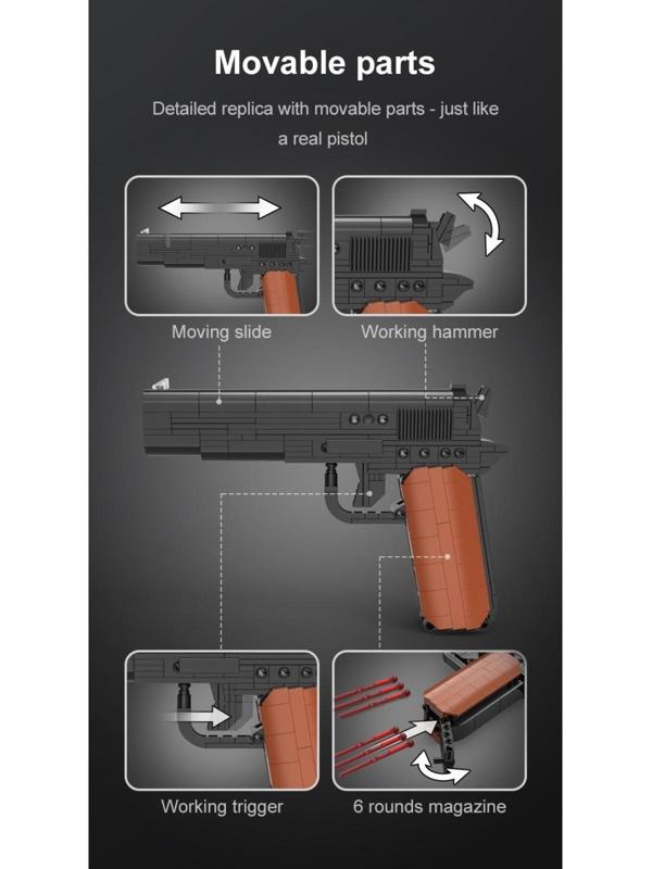 Конструктор техно «Пистолет», 332 детали, 6 пуль, стреляет
