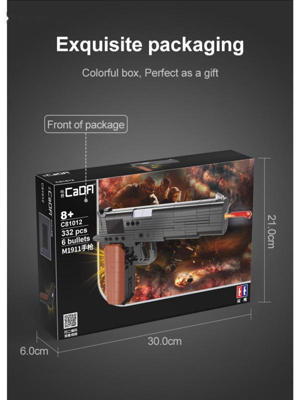 Конструктор техно «Пистолет», 332 детали, 6 пуль, стреляет