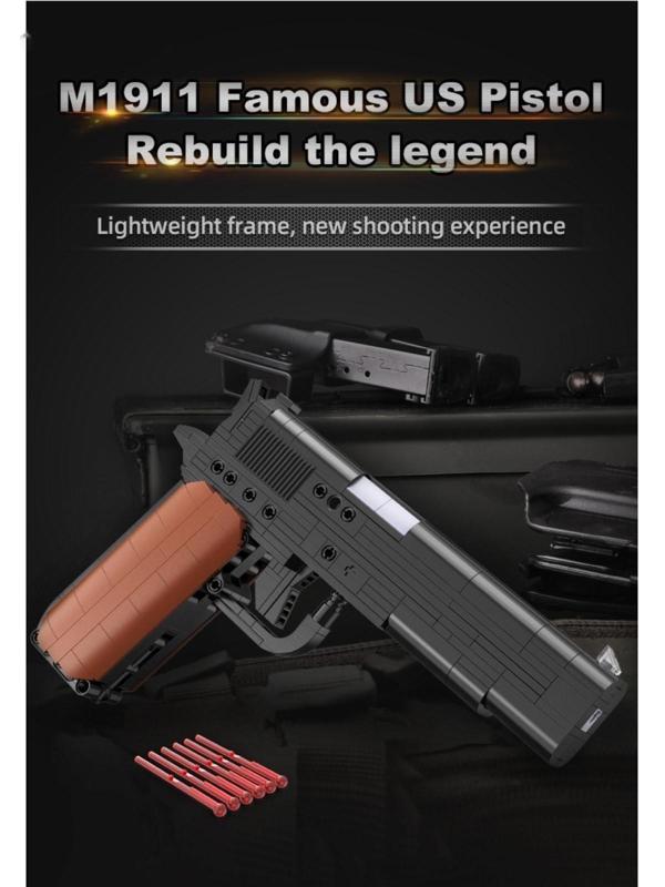 Конструктор техно «Пистолет», 332 детали, 6 пуль, стреляет