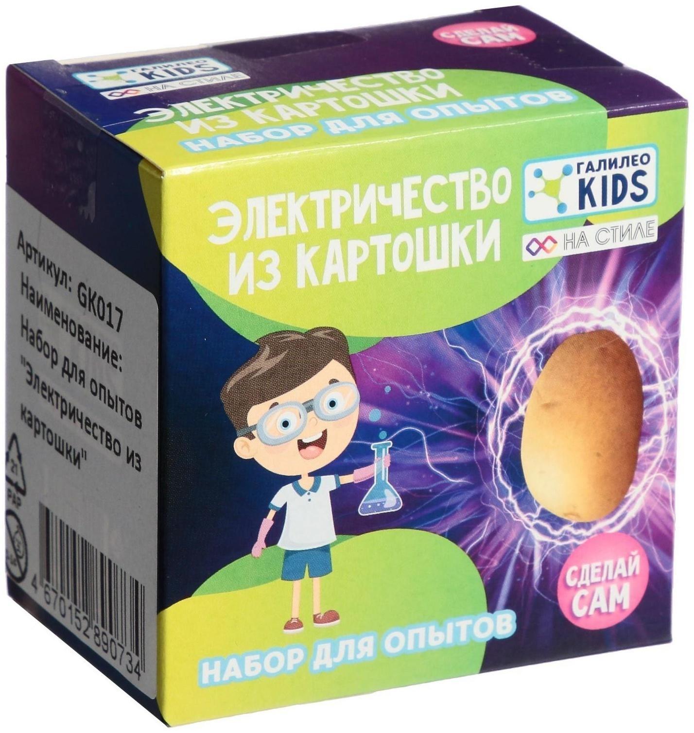 Набор для опытов «Электричество из картошки»