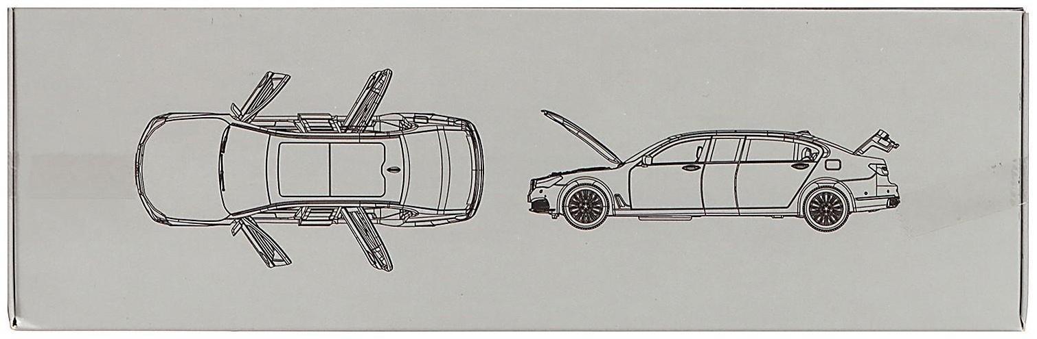 Машина металлическая BMW 760Li, 1:24, открываются двери, капот, багажник, цвет чёрный