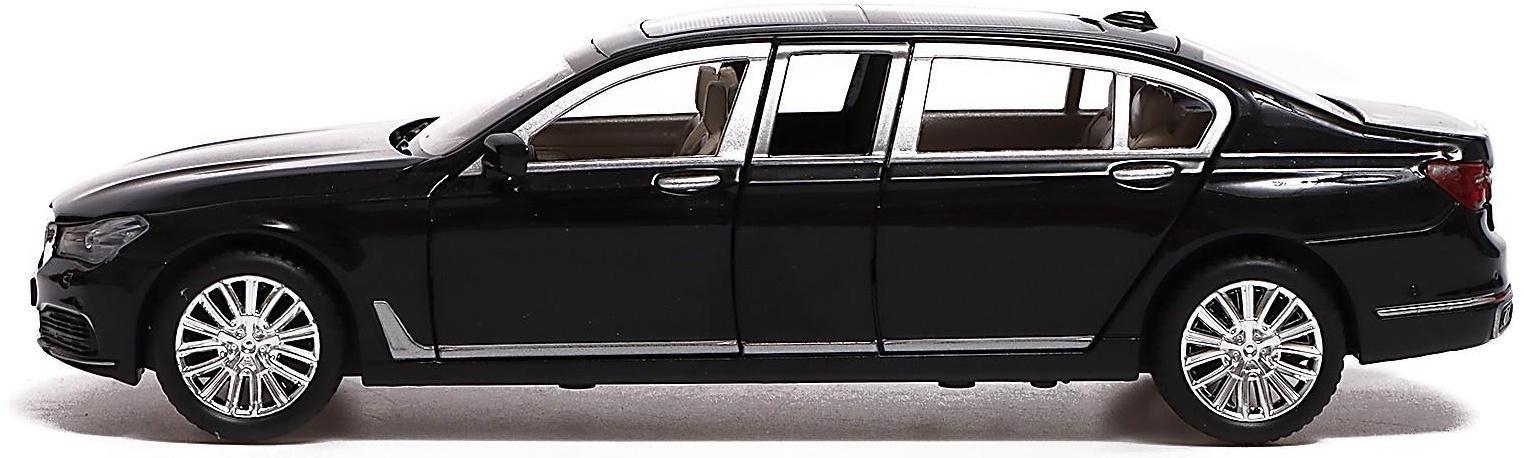 Машина металлическая BMW 760Li, 1:24, открываются двери, капот, багажник, цвет чёрный