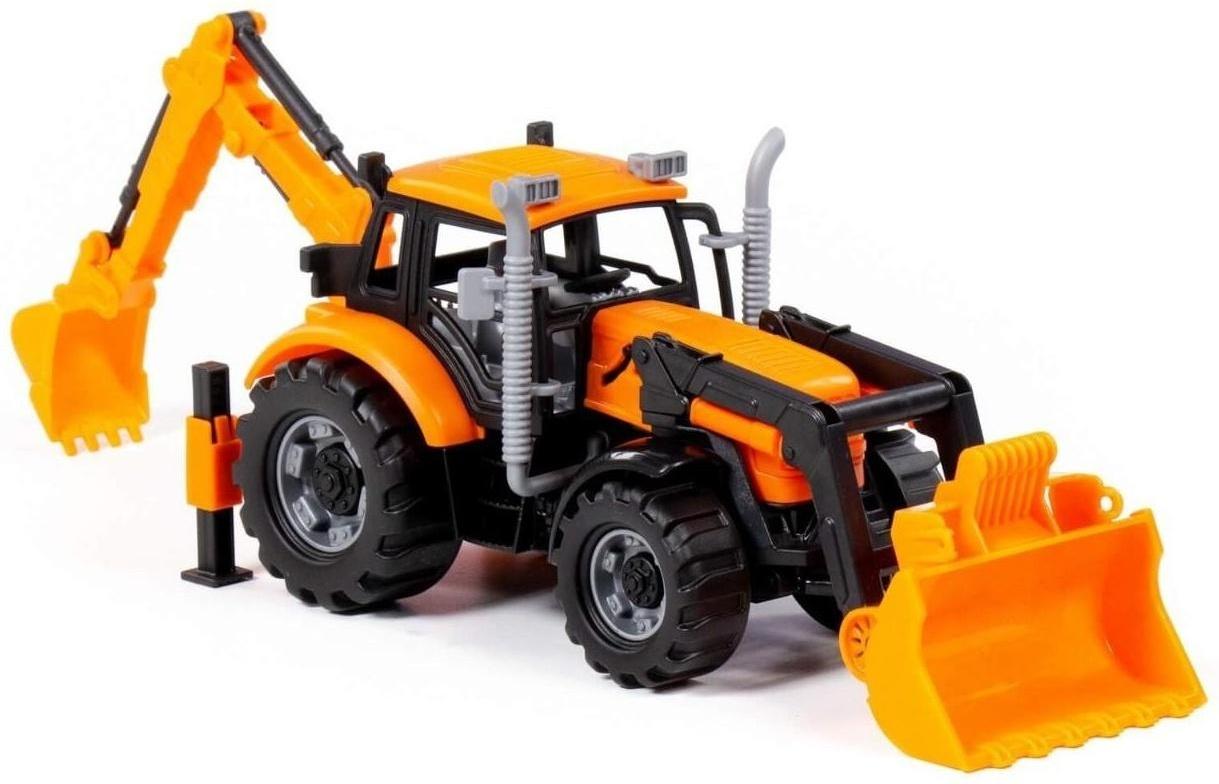 Экскаватор-погрузчик «Прогресс» инерционный, цвет оранжевый