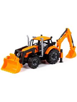 Экскаватор-погрузчик «Прогресс» инерционный, цвет оранжевый