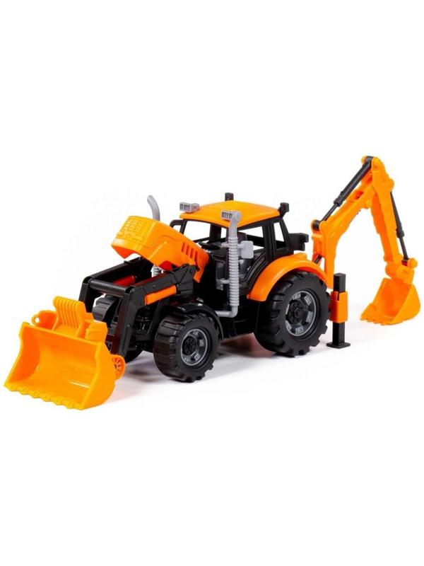 Экскаватор-погрузчик «Прогресс» инерционный, цвет оранжевый