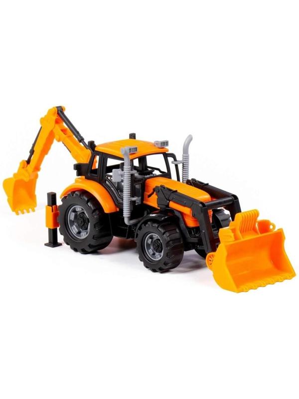 Экскаватор-погрузчик «Прогресс» инерционный, цвет оранжевый