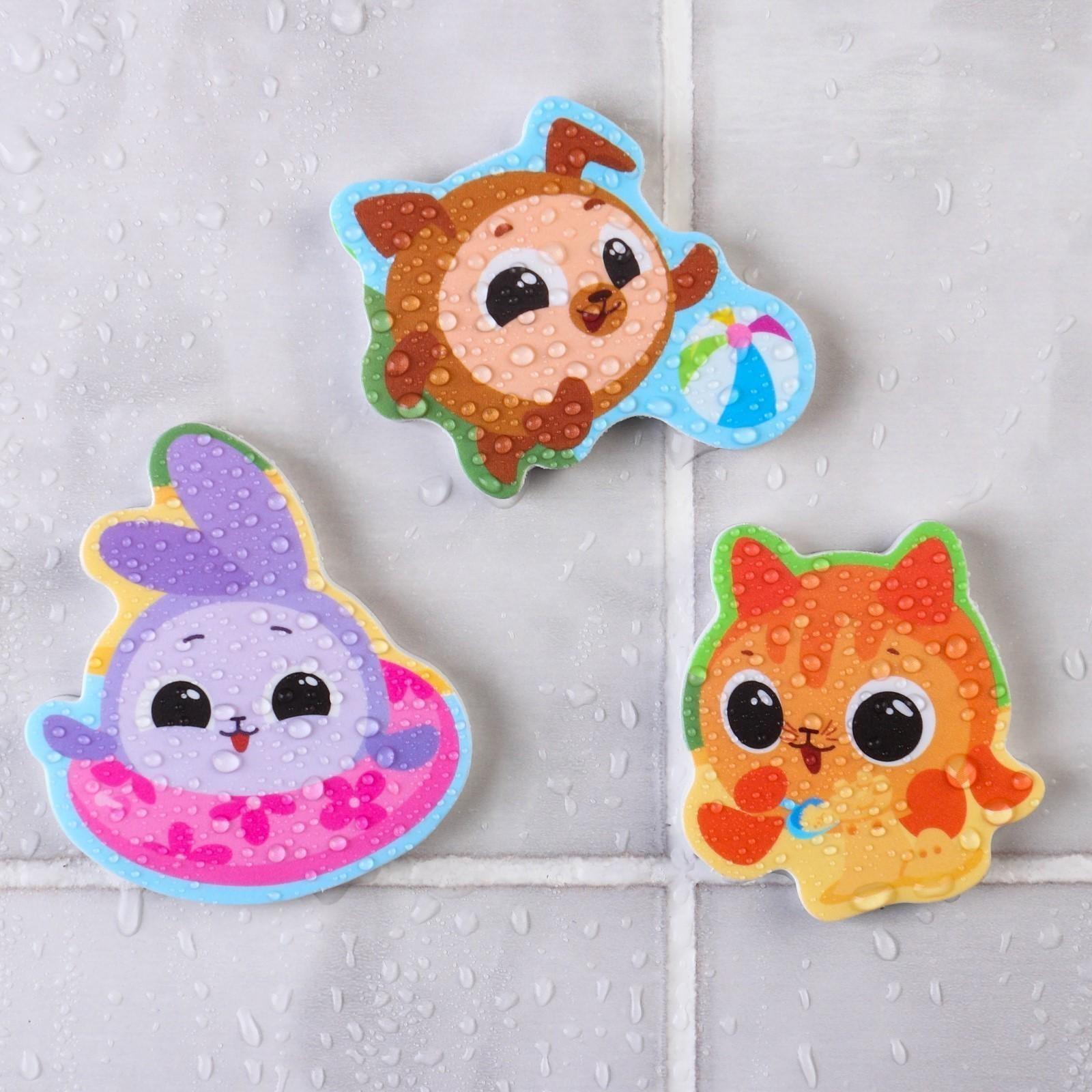 Набор для игры в ванне «Рыбалка: Кругляшки», сачок, 3 ПВХ игрушки, мягкий пазл