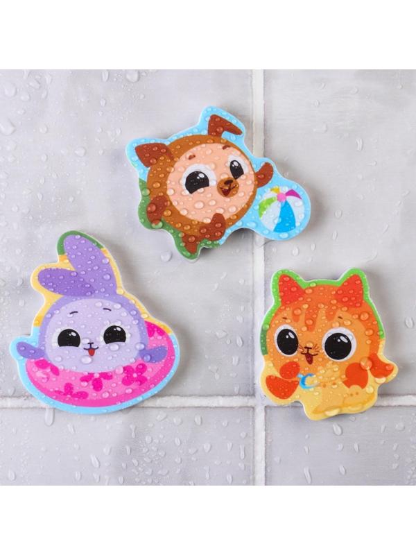 Набор для игры в ванне «Рыбалка: Кругляшки», сачок, 3 ПВХ игрушки, мягкий пазл