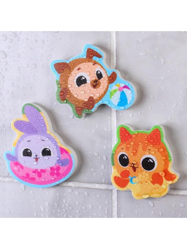 Набор для игры в ванне «Рыбалка: Кругляшки», сачок, 3 ПВХ игрушки, мягкий пазл