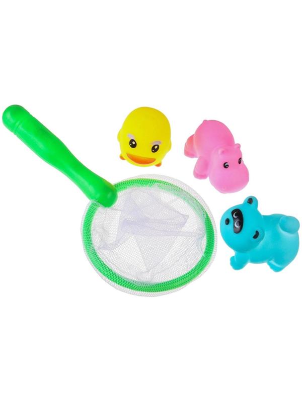Набор для игры в ванне «Рыбалка: Кругляшки», сачок, 3 ПВХ игрушки, мягкий пазл