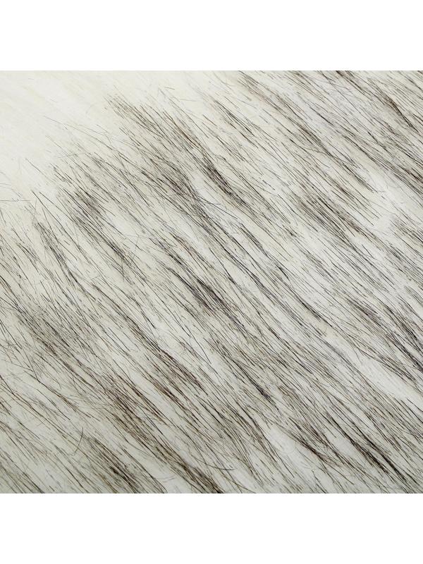 Лоскут 50*50 мех длинноворсовый на трикотажной основе цвет белый с серым