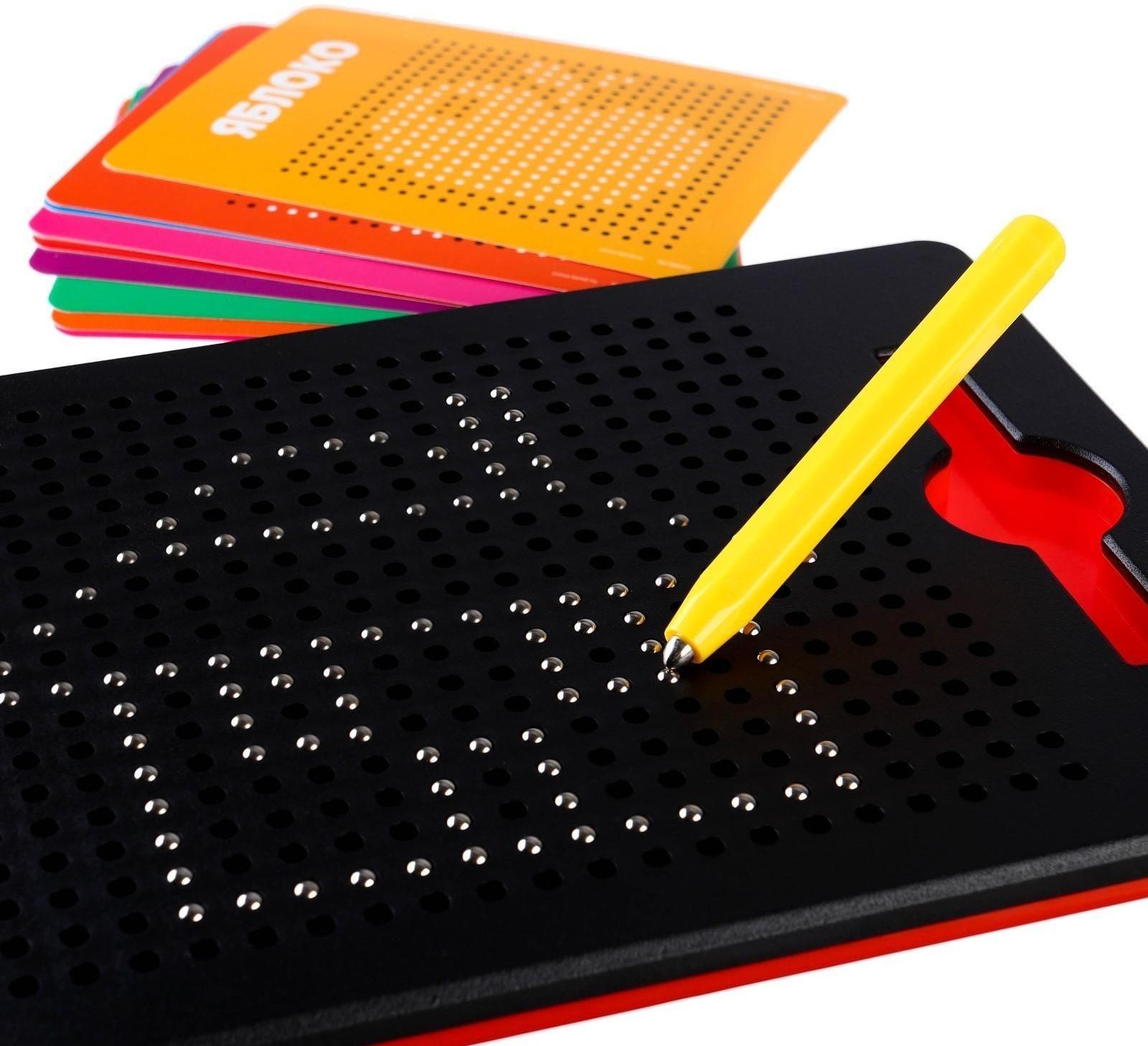 Планшет обучающий «Магнитное рисование: Сказочный патруль», 380 отверстий, цвет чёрный