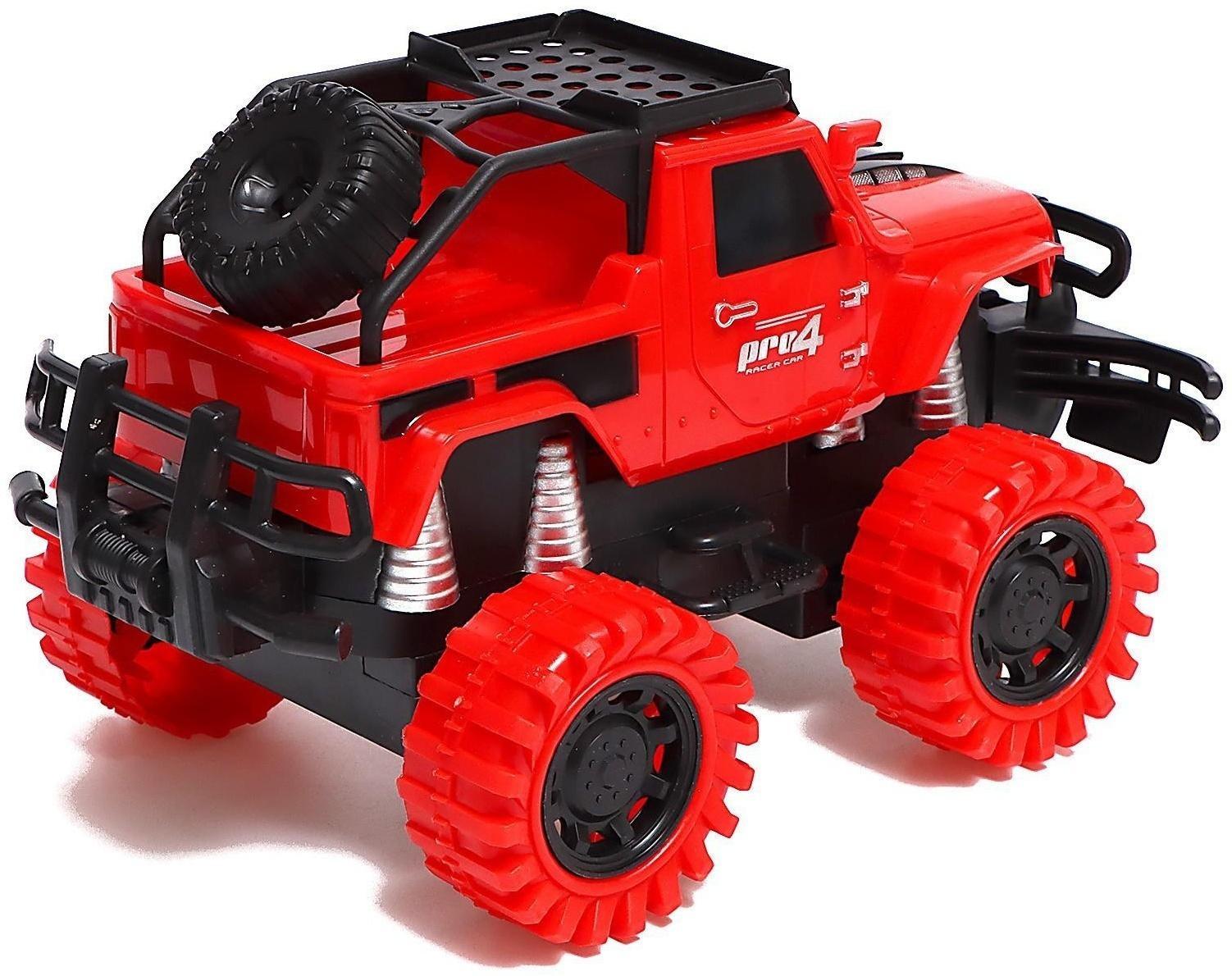 Джип радиоуправляемый Truck, масштаб 1:18, педали и руль, работает от аккумулятора, цвет красный