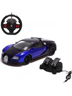 Машина радиоуправляемая «Bugatti Veyron» 898, в комплекте педали и руль, работает от батареек / Cиний