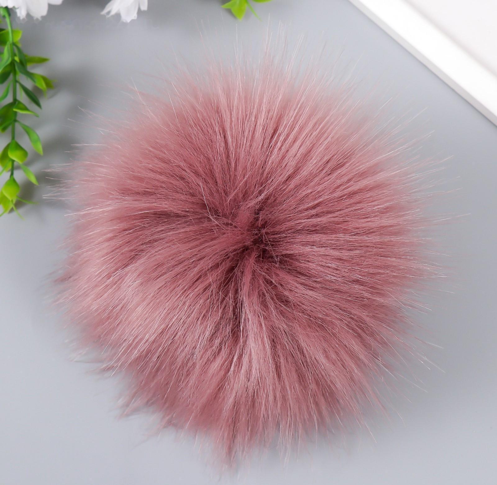 Помпон искусственный мех песец 14 см (60-Слива)