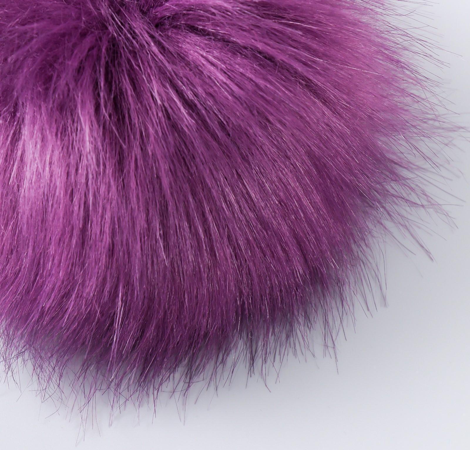 Помпон искусственный мех песец 14 см (57-Лиловый)