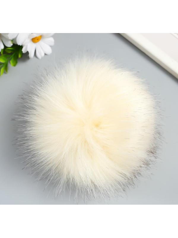 Помпон искусственный мех песец 14 см (34-Молочный) МИКС