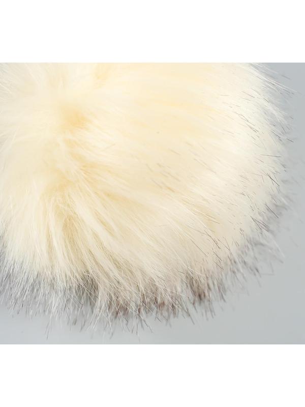 Помпон искусственный мех песец 14 см (34-Молочный) МИКС