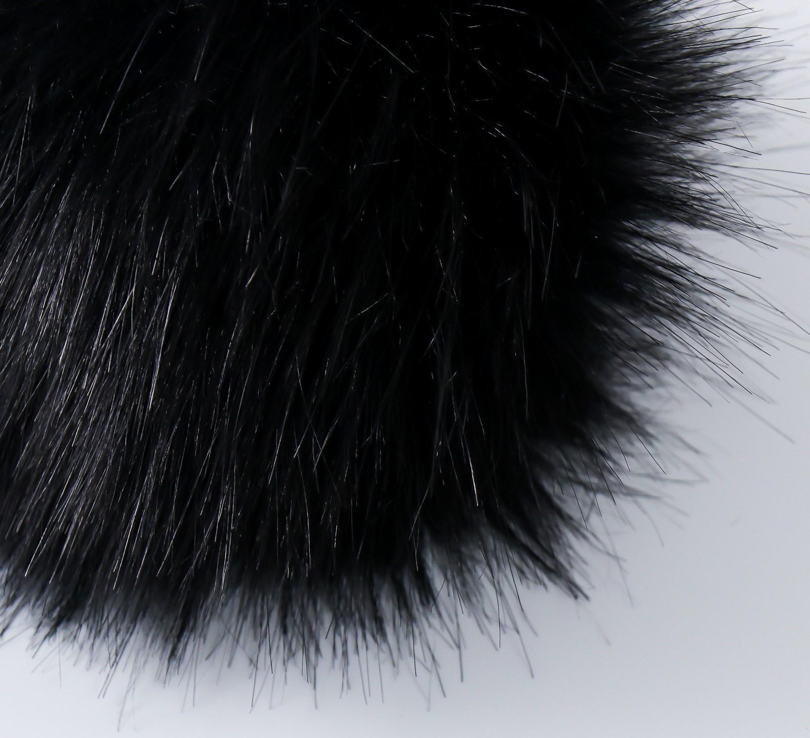 Помпон искусственный мех песец 14 см (61-Черный)