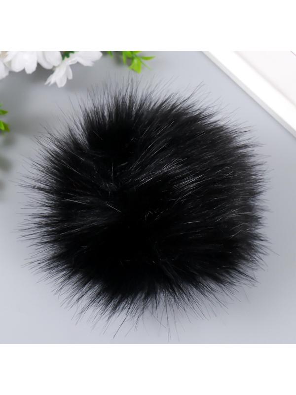 Помпон искусственный мех песец 14 см (61-Черный)
