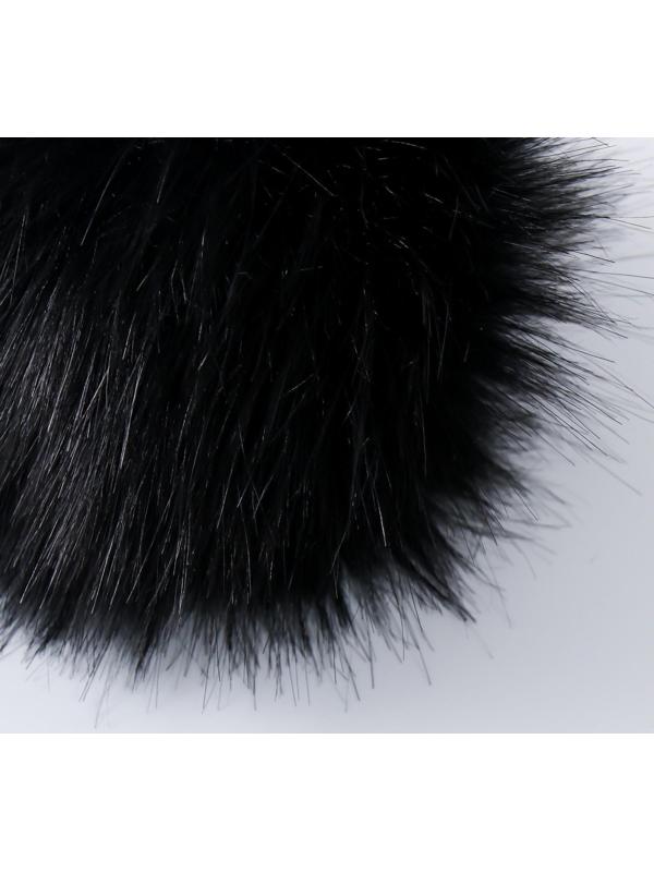 Помпон искусственный мех песец 14 см (61-Черный)