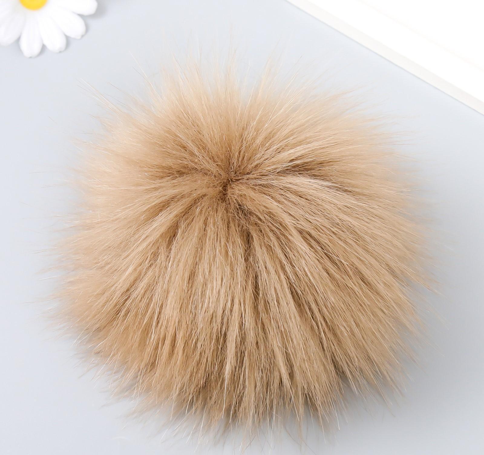 Помпон искусственный мех песец 14 см (29-Бежевый)