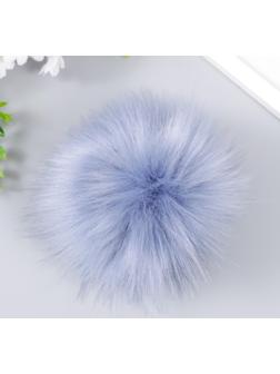 Помпон искусственный мех песец 14 см (22-Светлый джинс)