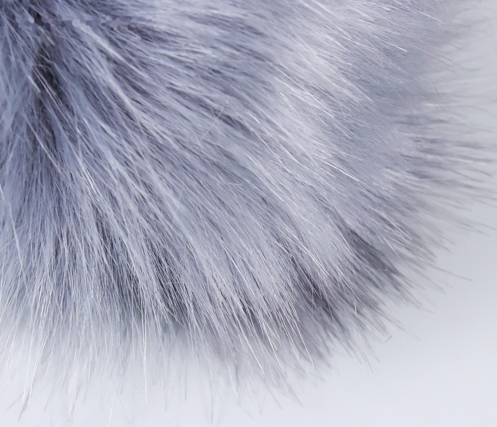 Помпон искусственный мех песец 14 см (20-Серый)