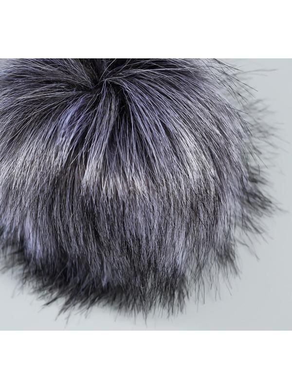 Помпон искусственный мех песец 14 см (23-Сталь)