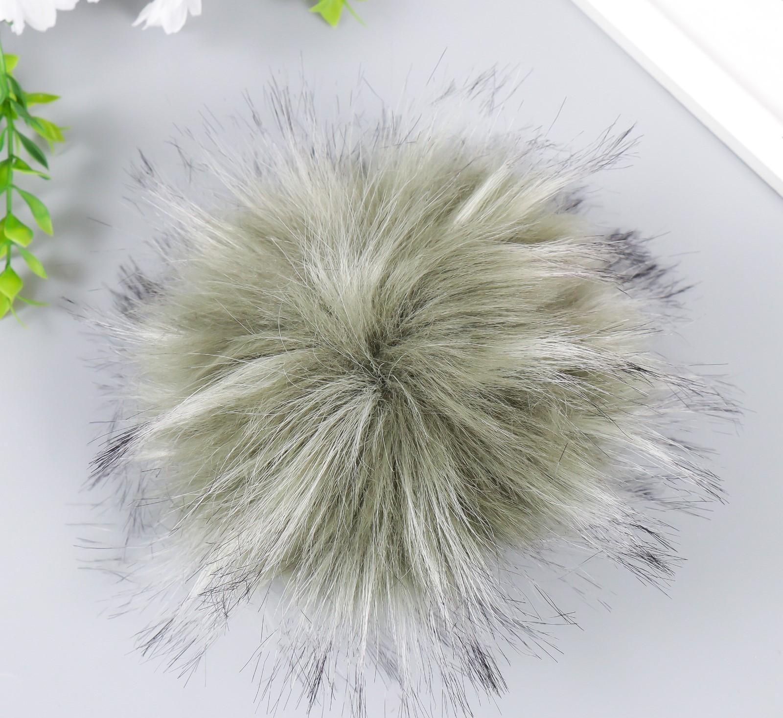 Помпон искусственный мех песец 14 см (66-Фисташка)