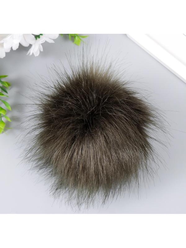 Помпон искусственный мех песец 14 см (38-Оливка)