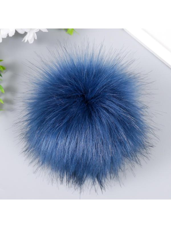 Помпон искусственный мех песец 14 см (52-Темно-синий)