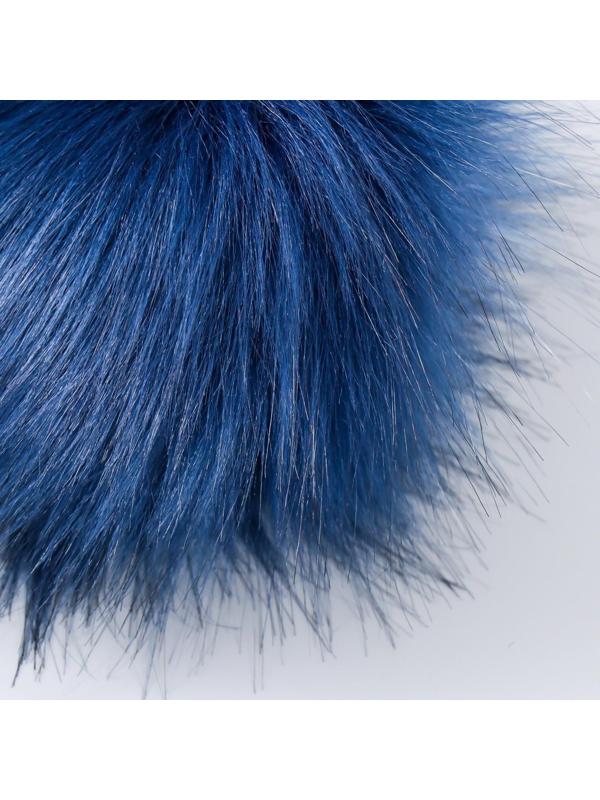 Помпон искусственный мех песец 14 см (52-Темно-синий)