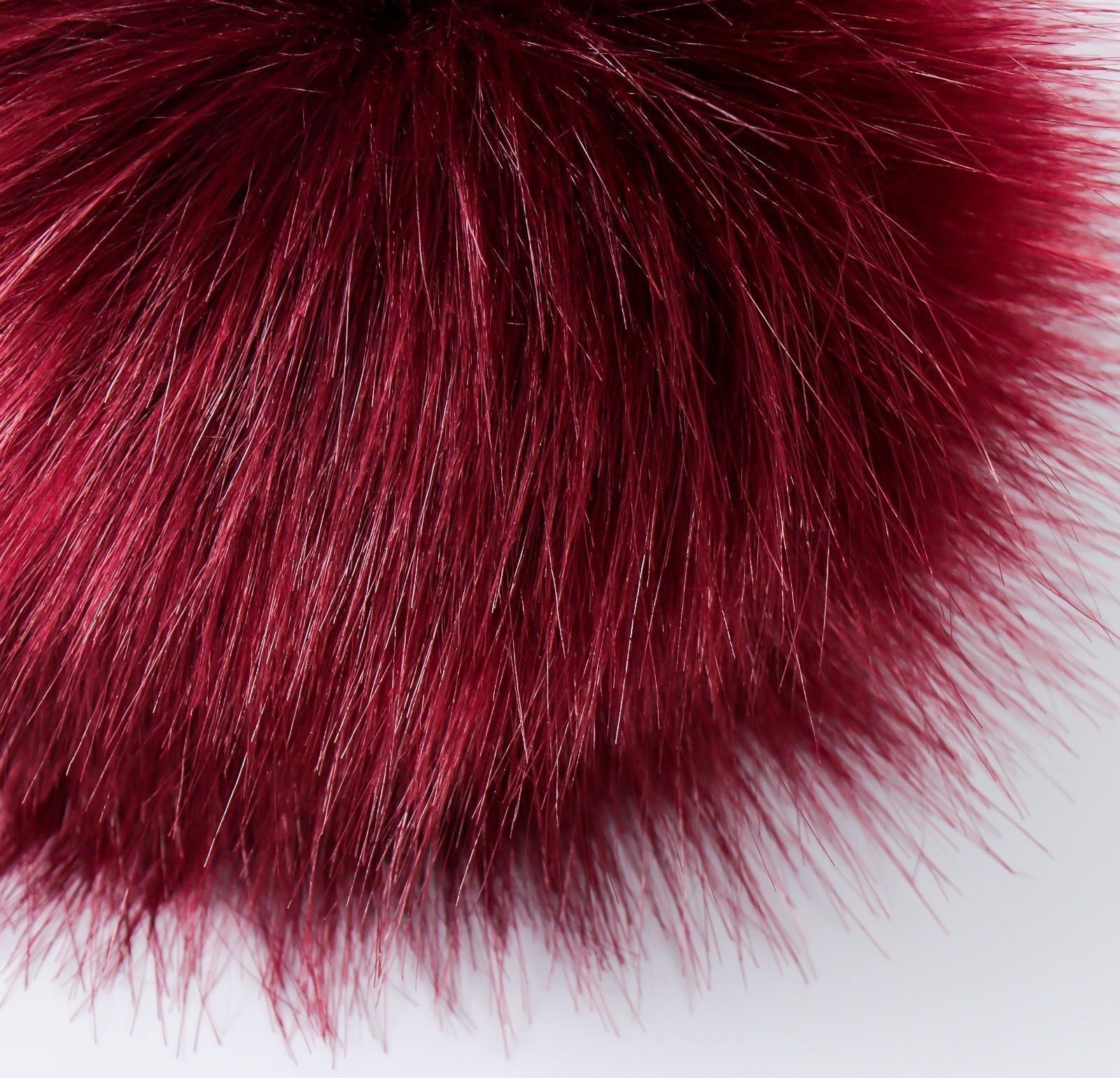 Помпон искусственный мех песец 14 см (10-Бордо)