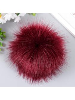 Помпон искусственный мех песец 14 см (10-Бордо)