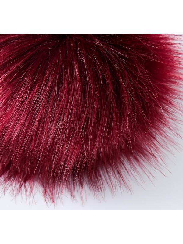 Помпон искусственный мех песец 14 см (10-Бордо)