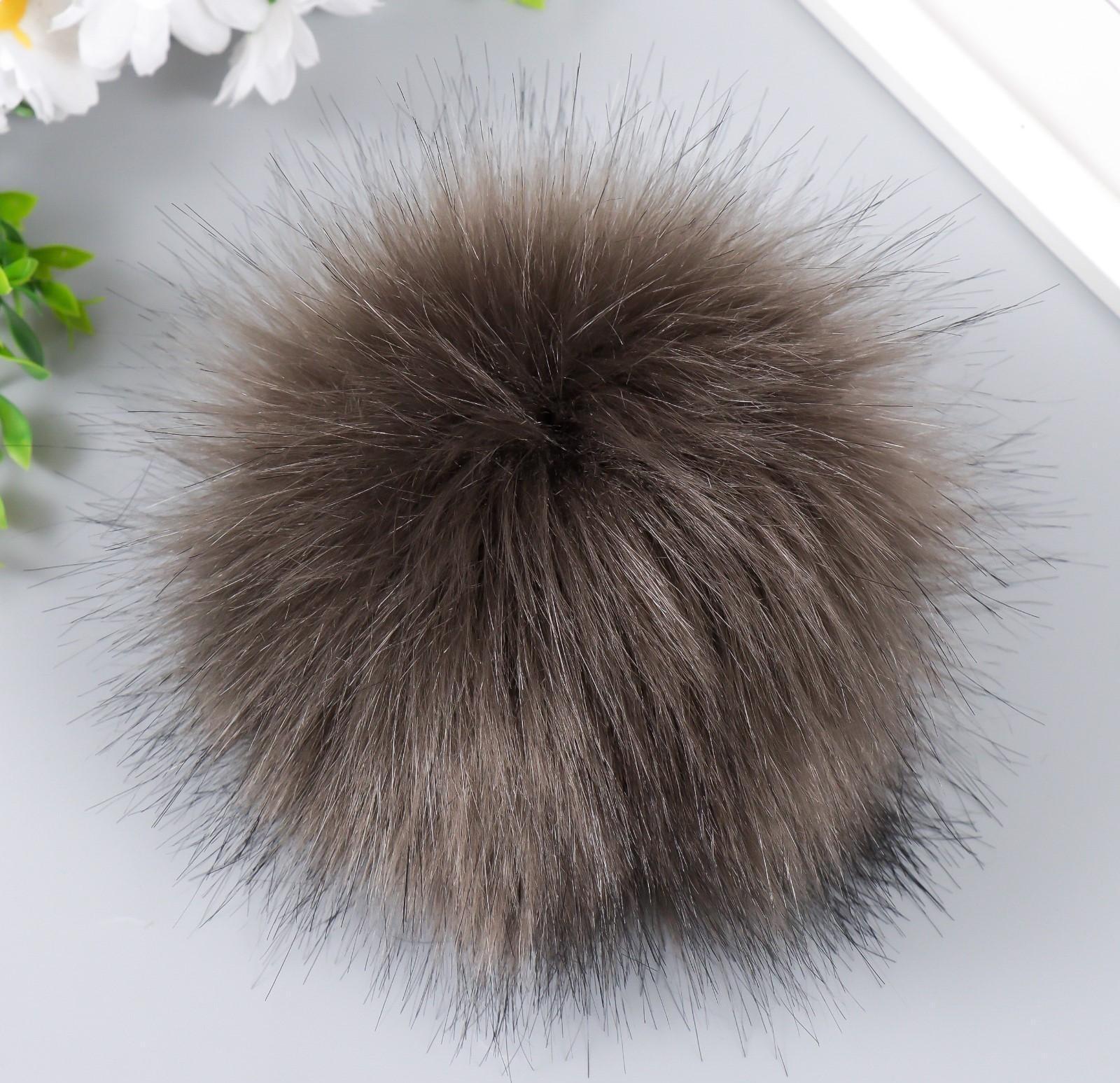 Помпон искусственный мех песец 14 см (26-Болотный)