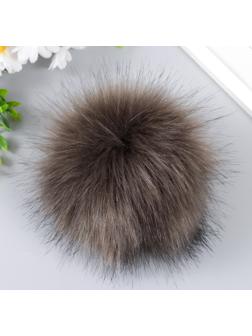 Помпон искусственный мех песец 14 см (26-Болотный)