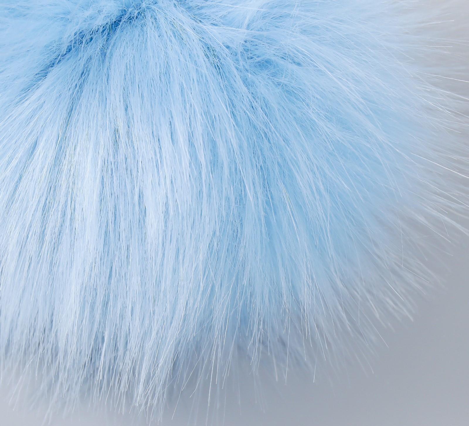 Помпон искусственный мех песец 14 см (47-Голубой)