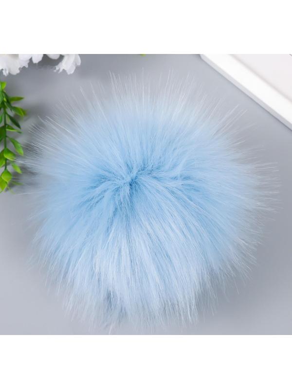 Помпон искусственный мех песец 14 см (47-Голубой)