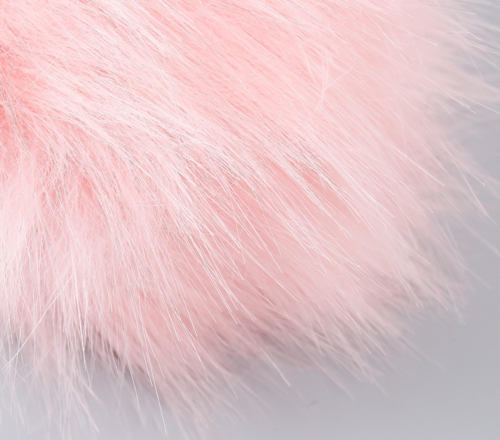 Помпон искусственный мех песец 14 см (18-Пудра)