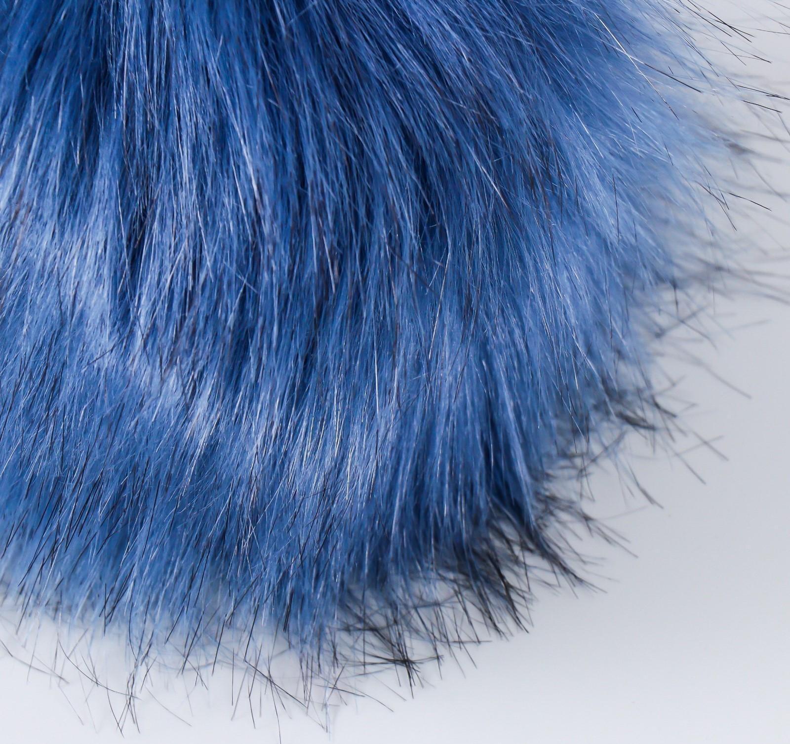 Помпон искусственный мех песец 14 см (54-Темная джинса)