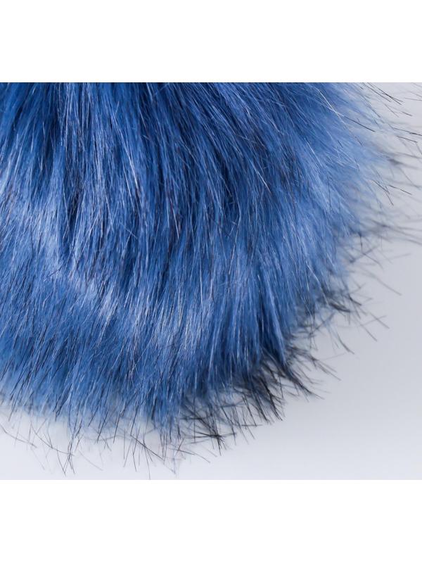 Помпон искусственный мех песец 14 см (54-Темная джинса)