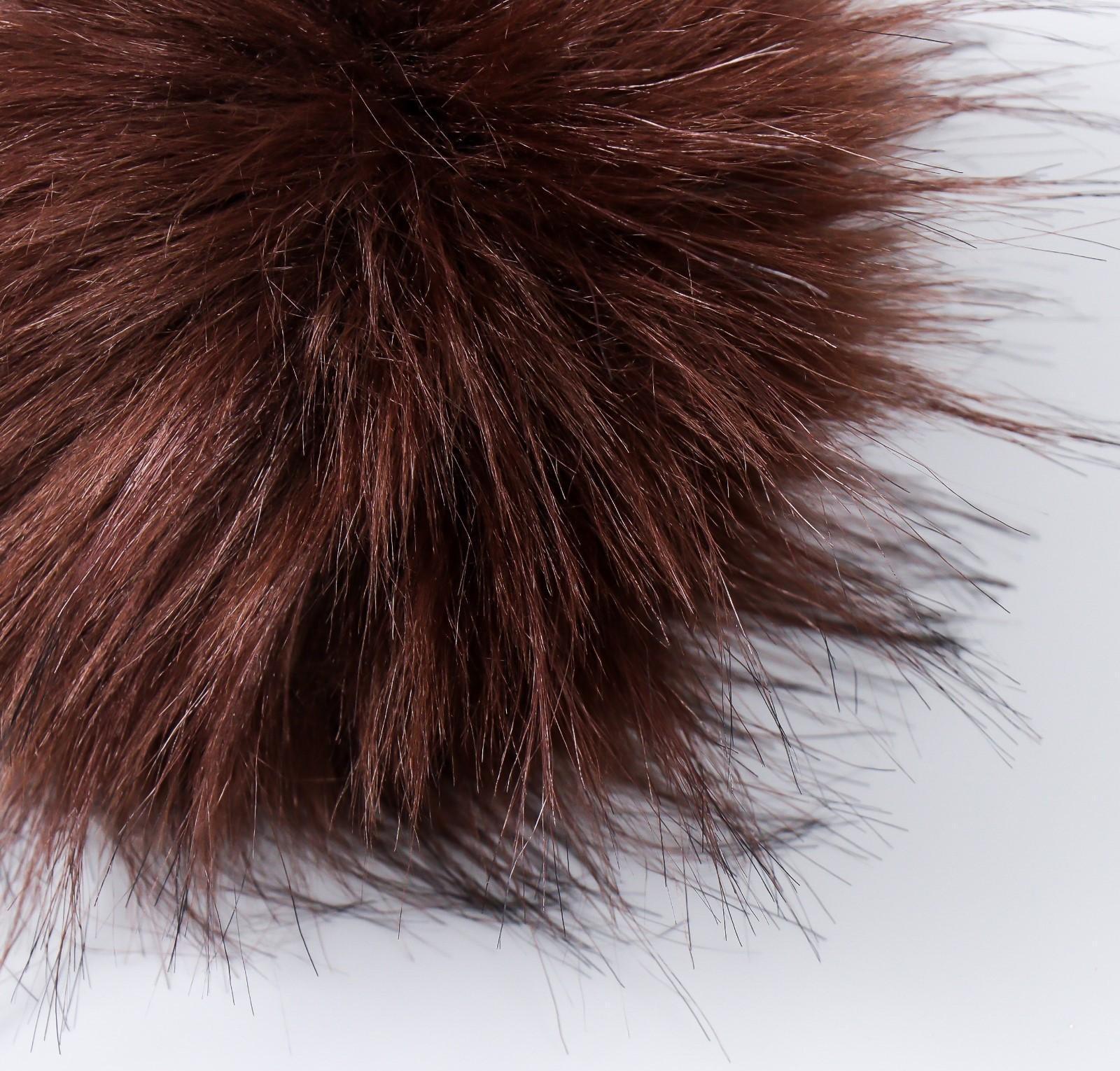 Помпон искусственный мех песец 14 см (28-Шоколад)