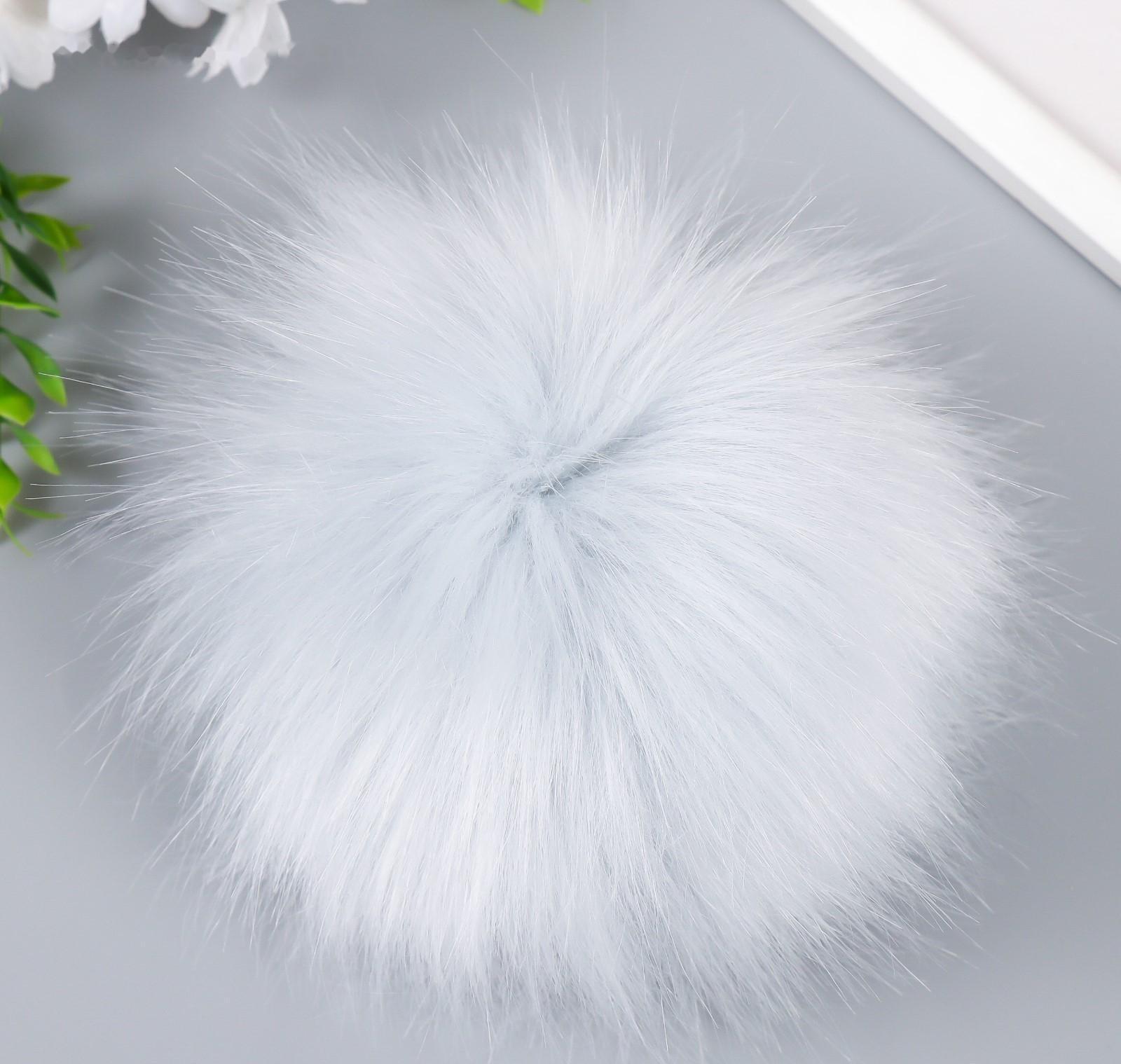 Помпон искусственный мех песец 14 см (24-Светл.серый)