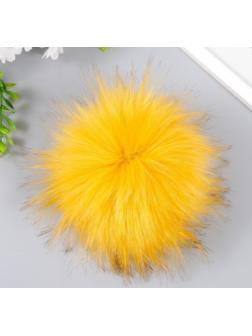 Помпон искусственный мех песец 14 см (36-Горчица)